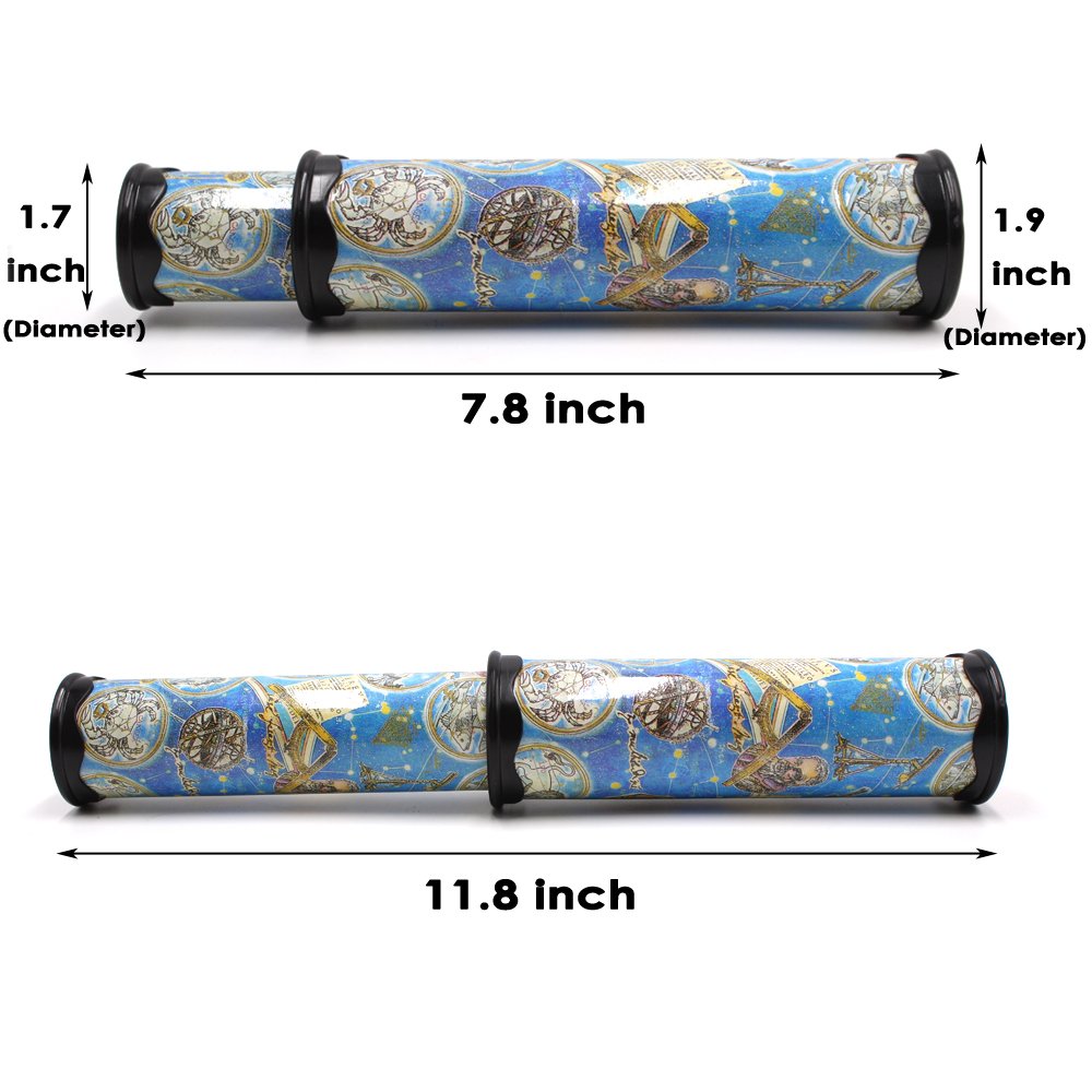 Spadorive 3 Pack Magic Kaleidoscope Toy For Kids Adults 3D Mirror Lens Kaleidoscope Party Favors Stretchable Long Classic Kaleidoscope Toy Educational Science Developmental Toy (Orange)