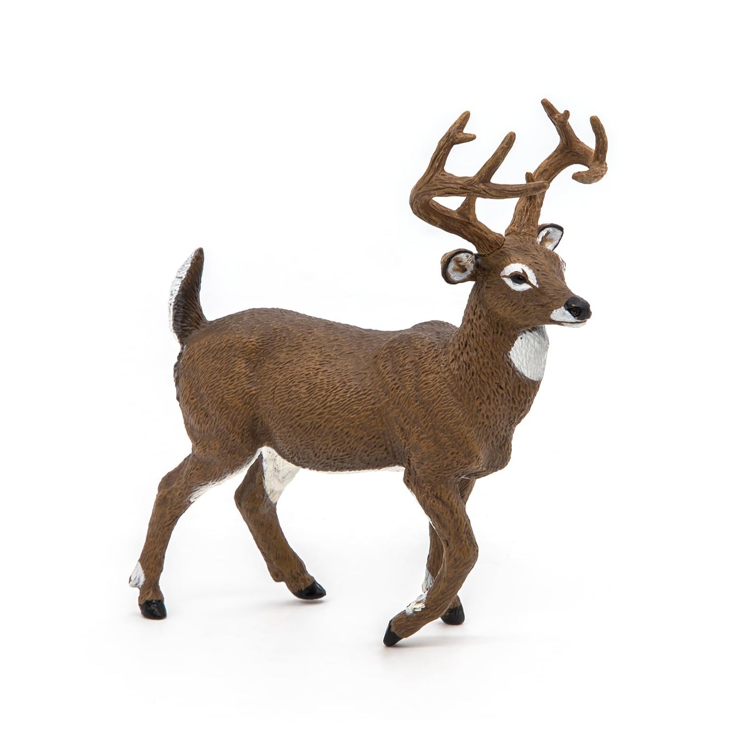 Papo Wild Animal Kingdom White-Tailed Deer Figurine, Hand-Painted Plastic, Multicolor, Model 53021, Collectible for Ages 3+