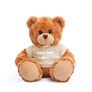 Plushland Teddy Bear 11 Inch, Stuffed Animal Personalized Gift - Great Present For Mothers Day, Valentine Day, Graduation, Birthday,Anniversary, Get Well,Christmas (Mocha Bear, Tan)