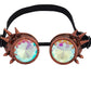 Raves Goggles With Rainbow Crystal Glass Lens Kaleidoscope Glasses Funky Prism Steampunk Glasses For Cosplay Party
