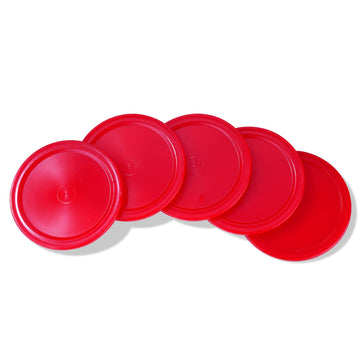 Glamorway Pack Of 5 Red 2-Inch Mini Air Hockey Table Pucks (2.5-Inch)