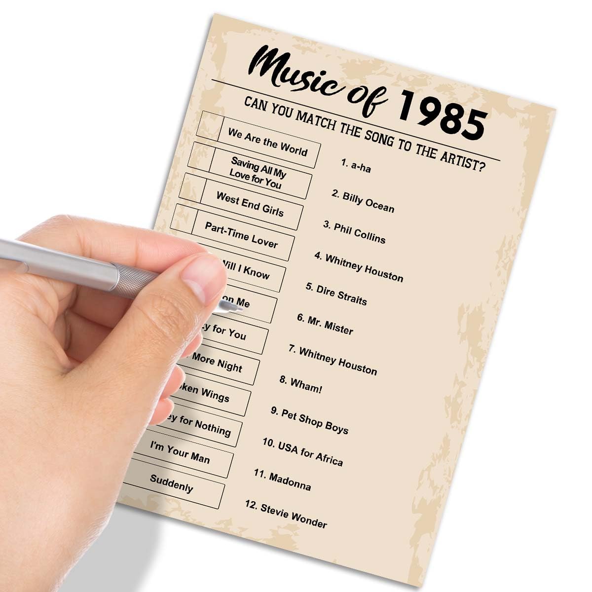 Qupt 40Th Birthday Party Games, Music Of 1985 Games, Birthday Party Supplies For Adults, Fun 1985S Party Game,Pack Of 30 Cards