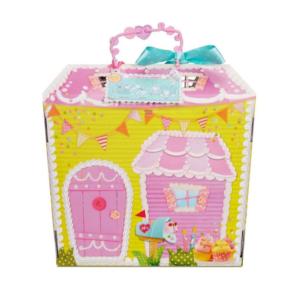 Lalaloopsy Doll Set - Candle & Wishes Slice O' Cake - Large & Little Dolls With Yellow Hair & Hat - With Pet Pug & Cupcake Pig -