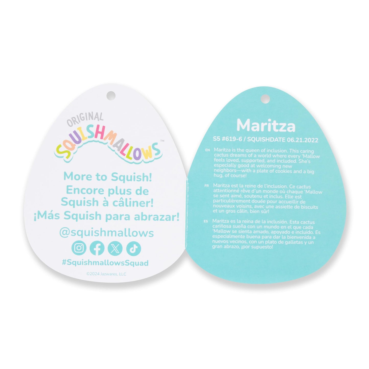 Squishmallows Original 5-Inch Maritza Green Cactus Plush - Polyester, Official Jazwares Toy