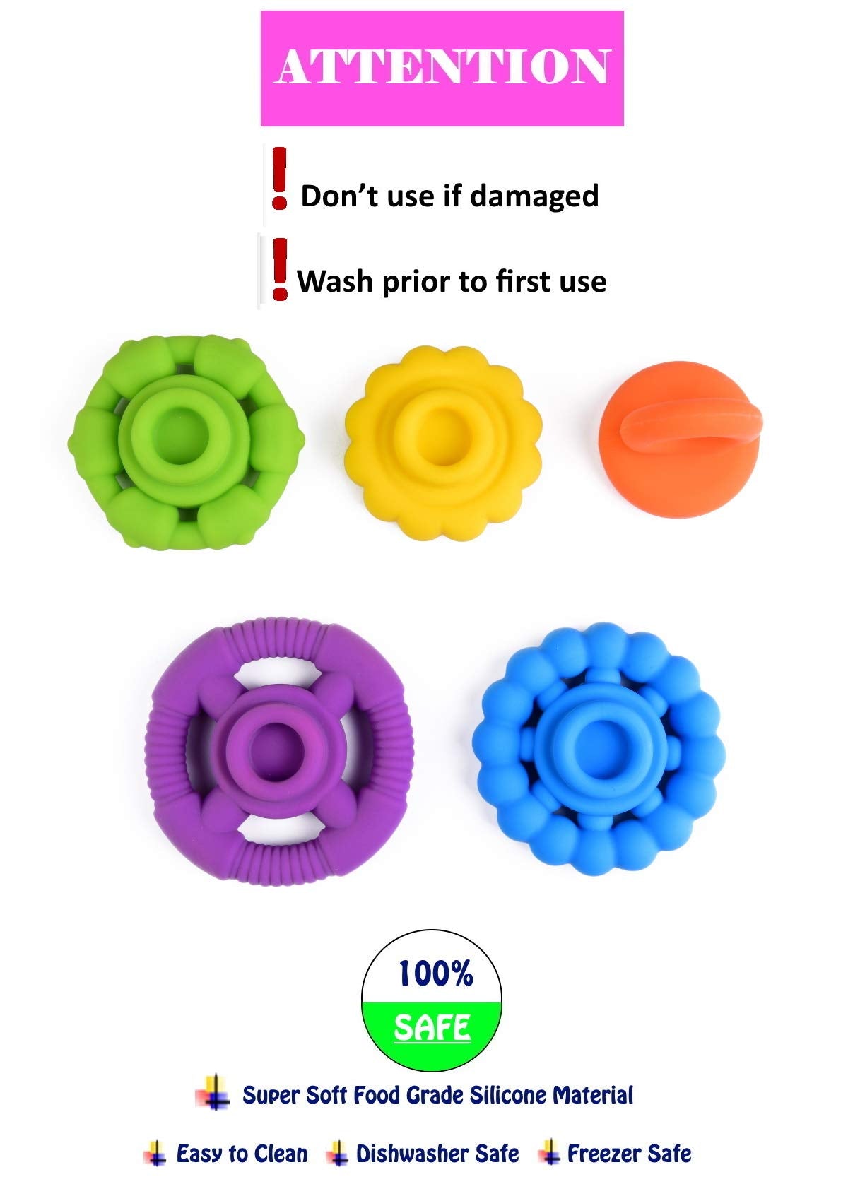 Stacking Baby Teether Toy - Sensory Silicone Teething Rings For Babies - Promote Motor Skills-Premium Food Grade Silicone Rainbo