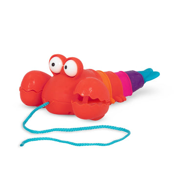 B. toys Pull Along Lobster Toy - Waggle-A-Longs, Developmental Push/Pull Toy for Toddlers, Red, Model BX1644Z