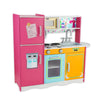 WoodenEdu Kitchen Playset for Kids Ages 3-8, Wooden Pretend Play Kitchen, Including Telephone, Ice Maker, Refrigerator, Dimensio