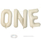 40 Inch Cream One Balloons, Large Letter Balloons For 1St Birthday, One Foil Helium Balloons, Mylar Big Beige Alphabet Balloons,