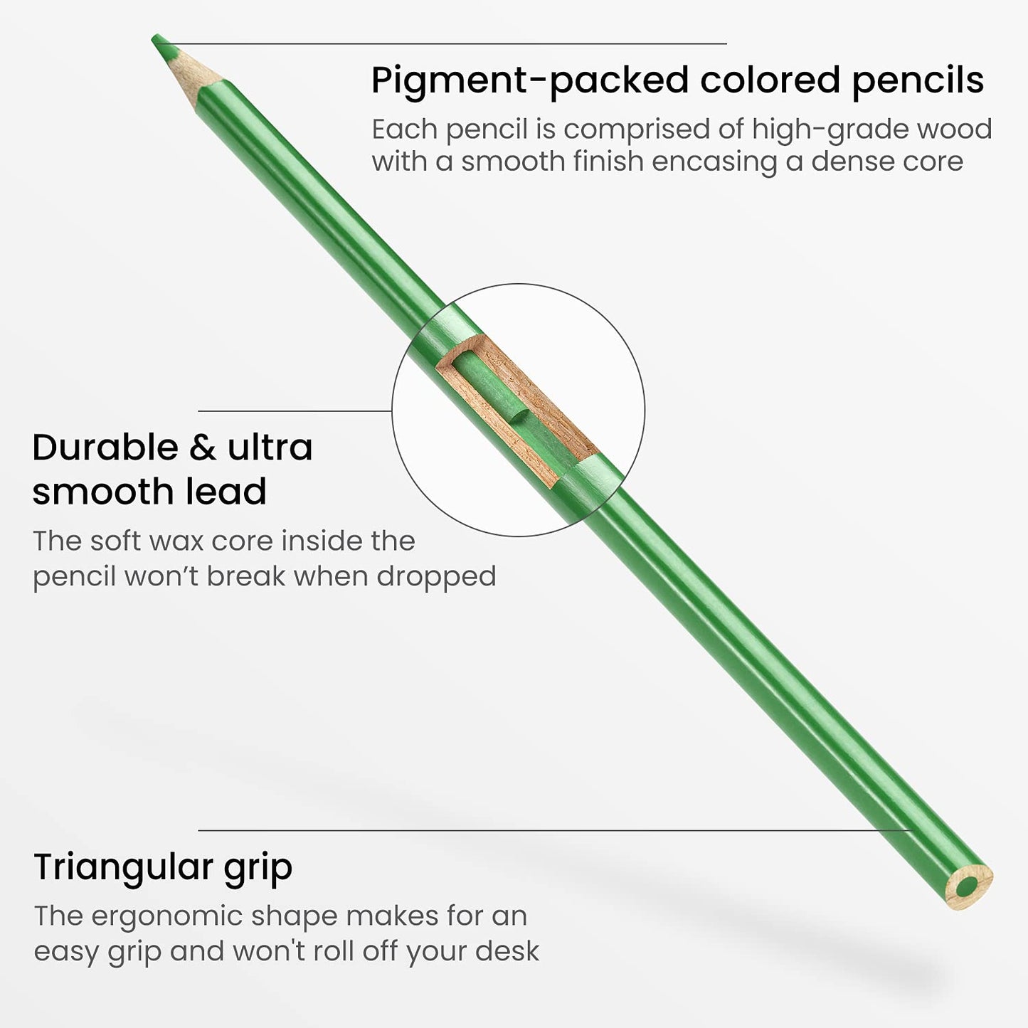 ARTEZA 24 Scented Pencils for Kids, Pre-Sharpened Color Pencils for Kids, Triangular Shape Smelly Pencils for Kids