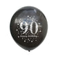 SHUNTAI 90th Birthday Balloons - Gold and Black Latex Confetti, 12 inch, 15 Pieces, Happy 90 Year Old Anniversary Party Decor