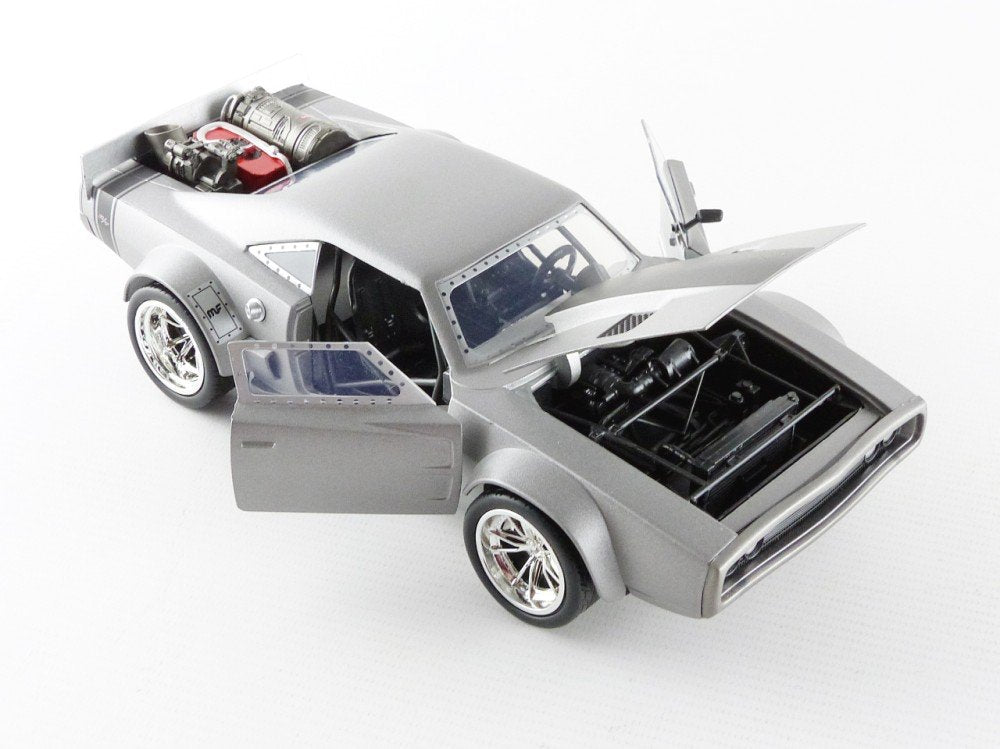 Jada Toys Fast & Furious Diecast Car - Dom's Ice Charger 1:24 Scale, Silver, Model 98291, Perfect for Kids and Adults