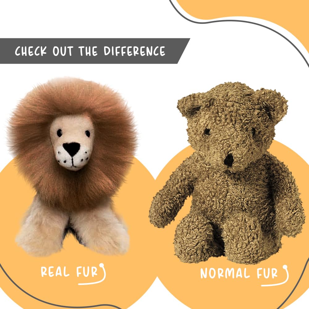 AlpacaNext Lion Handmade on Real Alpaca Wool. Alpaca Stuffed Animal. Soft  Cute and Cuddly Alpaka Plush Toy (11 inches  Brown Mane)