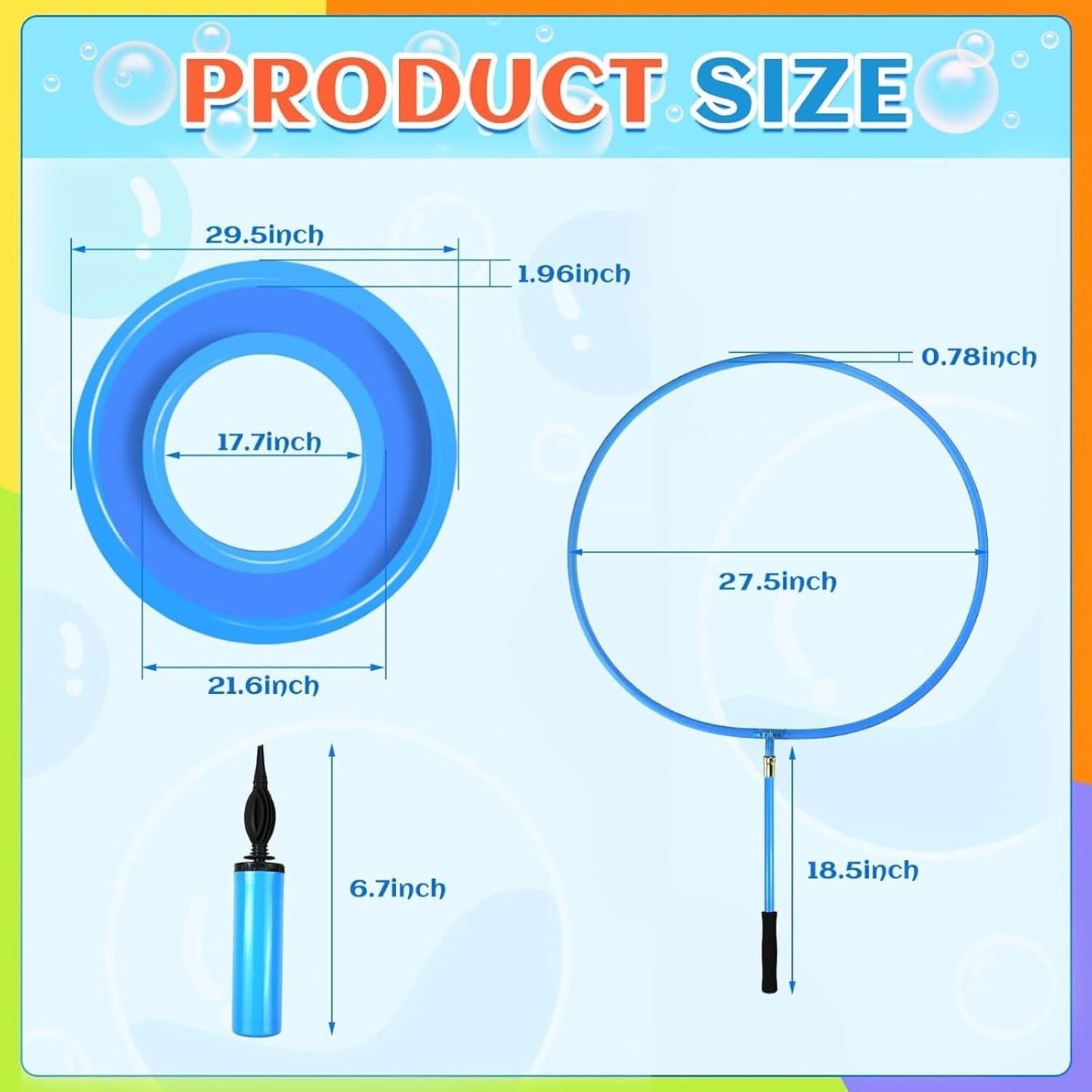 UgyDuky Large Bubble Wands Kit with 12 oz Concentrated Bubble Solution for Huge Bubble Wand, Bubble Wands Large Toys Bubbles for
