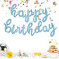 Toniful Light Blue Happy Birthday Balloons Banner,Cursive Happy Birthday Balloons Light Blue Birthday Decorations Light Blue Myl