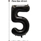 Aule 40 Inch Big Black 5 Balloon Number Large Foil Helium Number Balloons 0-9 Jumbo Giant Happy 5Th Birthday Party Decorations F