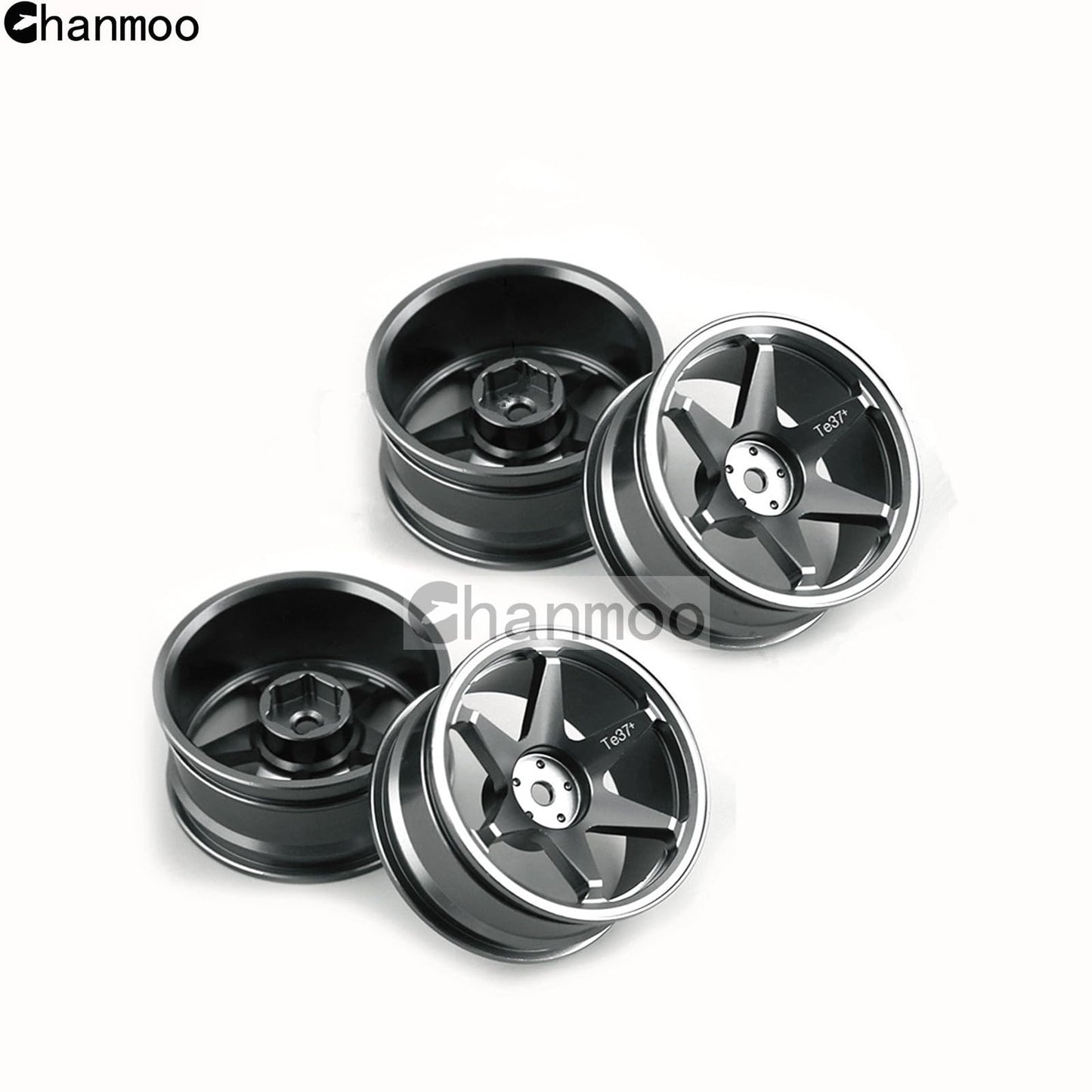 Chanmoo 1/10 Rc On Road Wheels Rims 12Mm Hex Alloy Aluminum Drift Hubs For 1:10 Rally Racing Car Tires Tamiya Tt01 Tt02 Xv01 Ta0