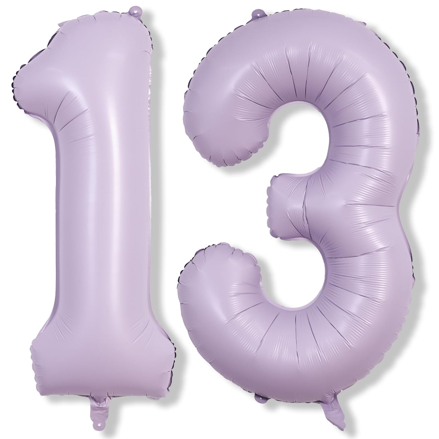 Number Balloons 13 Pastel Purple, 40 Inch Lavender Mylar Foil Number 1 & 3 Balloons For Girls 13Th Birthday Balloons, Large Ligh