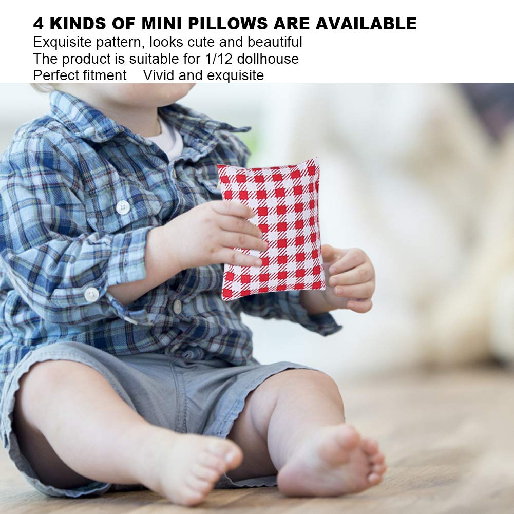 8Pcs Dollhouse Pillow, Miniature Simulated Sofa Pillow Cushion Mini Furniture Model For 1:12 Doll House Accessories (Sofa Pillow