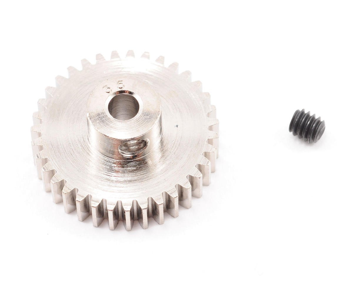 Robinson Racing 1035 Hard Nickel Plated Steel Motor Pinion Gear, 1/8'' Bore, 48 Pitch, 35 Tooth