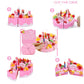 HenMerry 75PCS Birthday Cake Toy DIY Cutting Cake Play Set Kids Play Kitchen Food Pretend Play Cake Toy Best for Girls Birthday