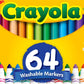 Crayola Washable Marker Set, 48 Broad Line Markers for Kids, 8 Gel Markers, 8 Window Markers, Gifts for Boys & Girls, Ages 3+