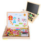 Besite Toys 2 in 1Magnetic Wooden Puzzle with Double Sided Board, Educational Wooden Toy, 100 Pieces Educational Toy Drawing Eas