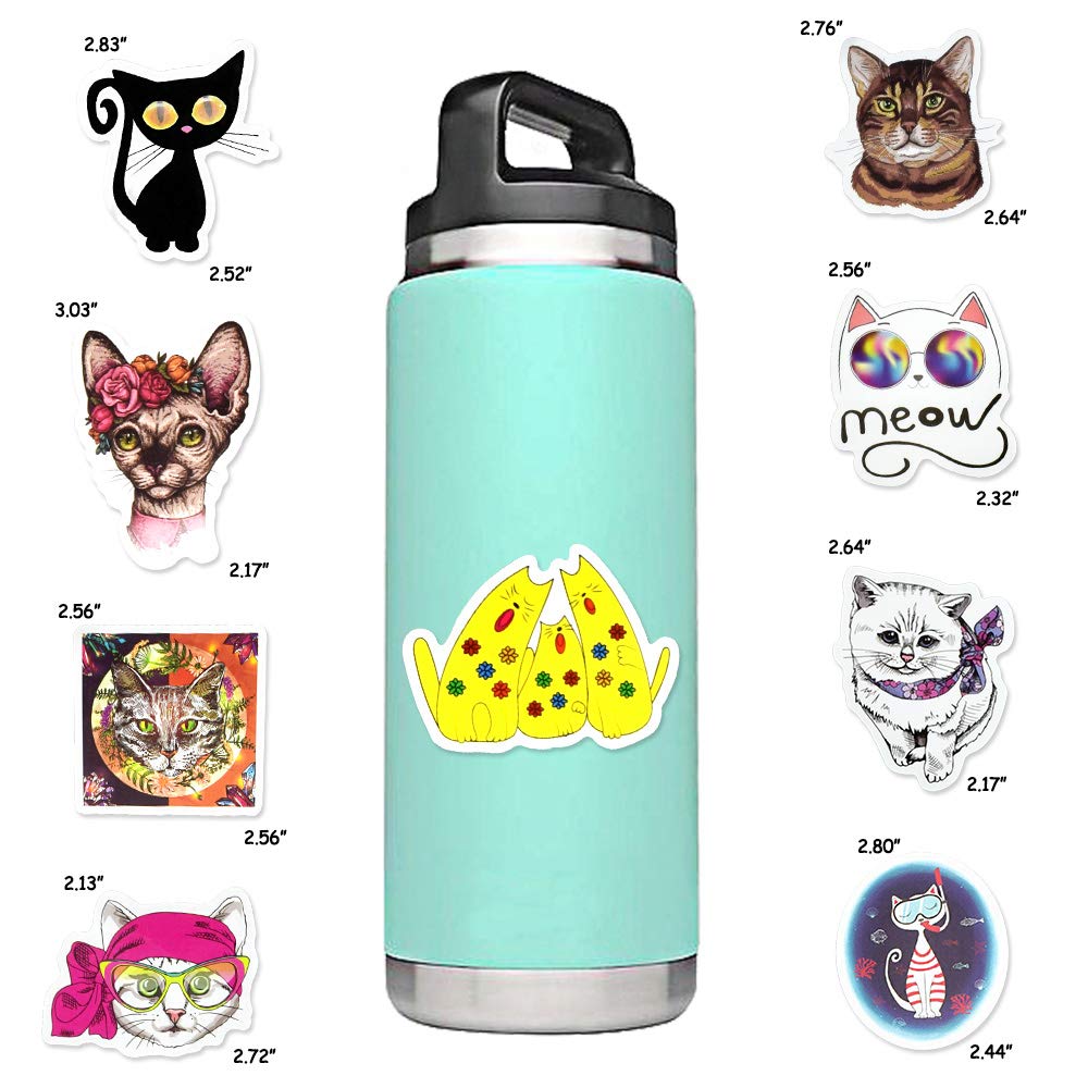 Cat Stickers For Laptop Cat Stickers For Water Bottles Waterproof Cute Cat Stickers Pack (50 Pcs)