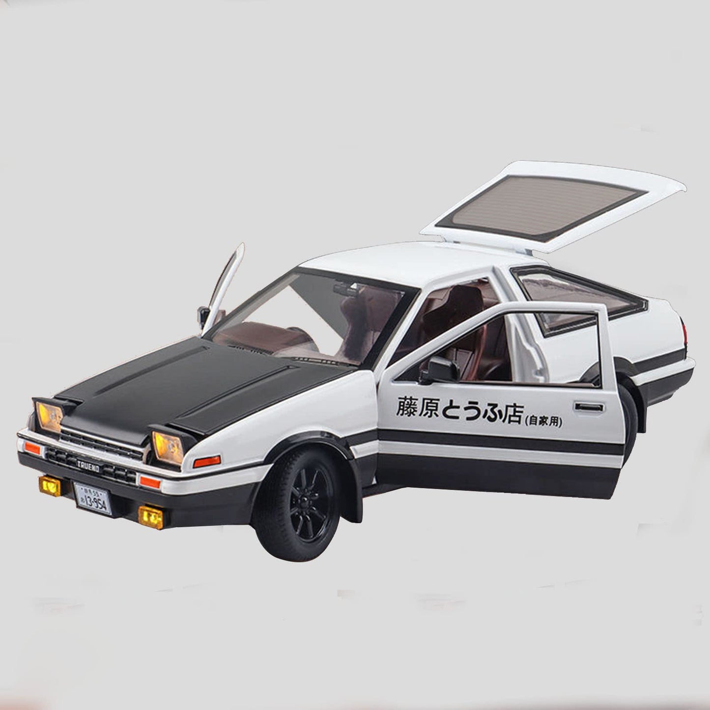 Mzexoma 1/24 Diecast Cars Initial D Toyota Trueno AE86 Car Model, Sports Car Toys for Kids and Adults,Pull Back Vehicles (Black-