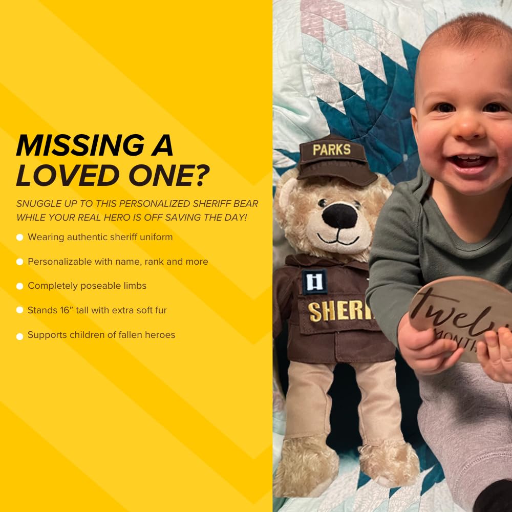 ZZZ Bears Personalized Sheriff Teddy Bear, Thoughtful Gift for Sheriffs, Spouses & Kids