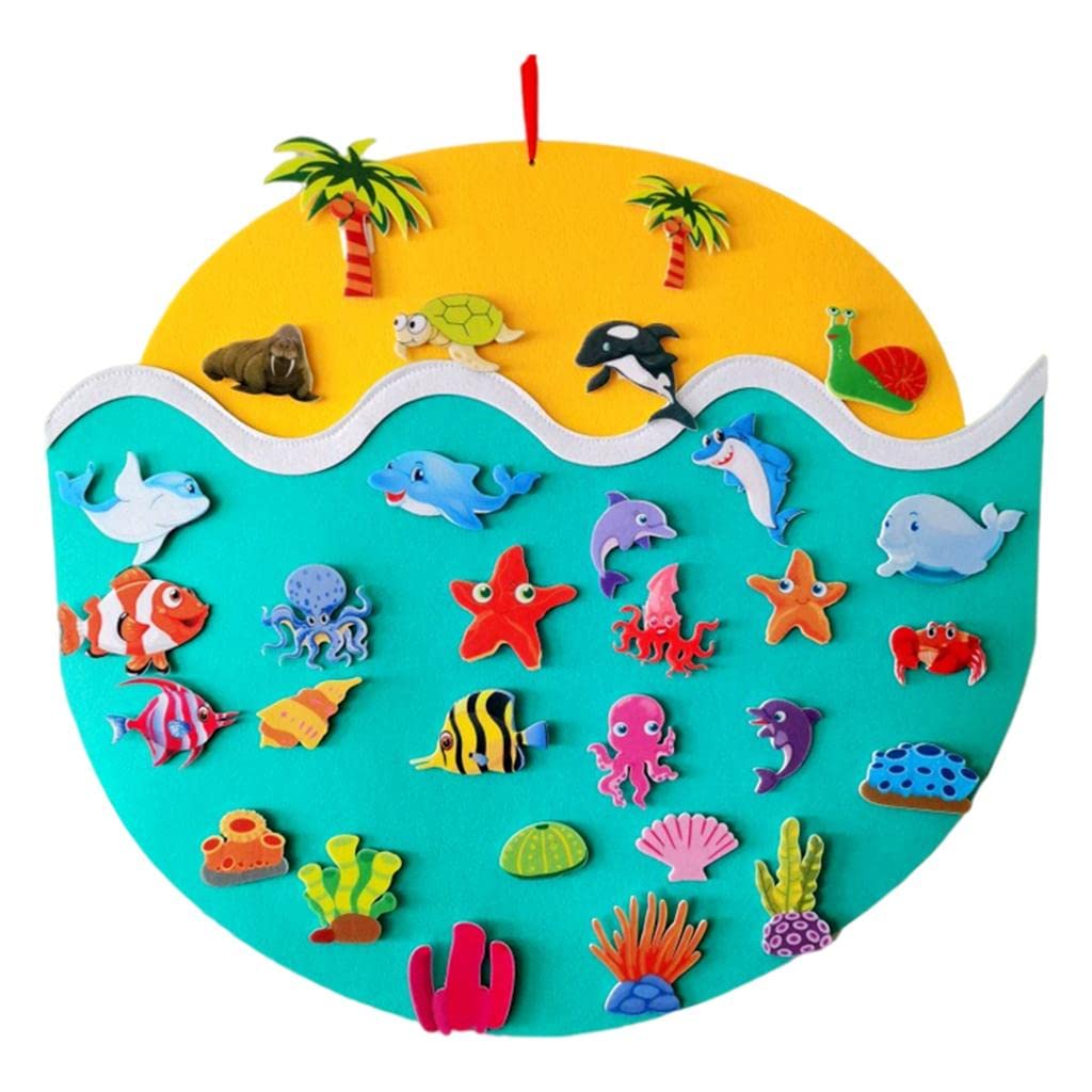 JAZZY PEARLS Montessori Baby Busy Felt Board with Hooks for Boys Girls Wall Activity Toy Ocean World|Toys & Hobbies | Educationa