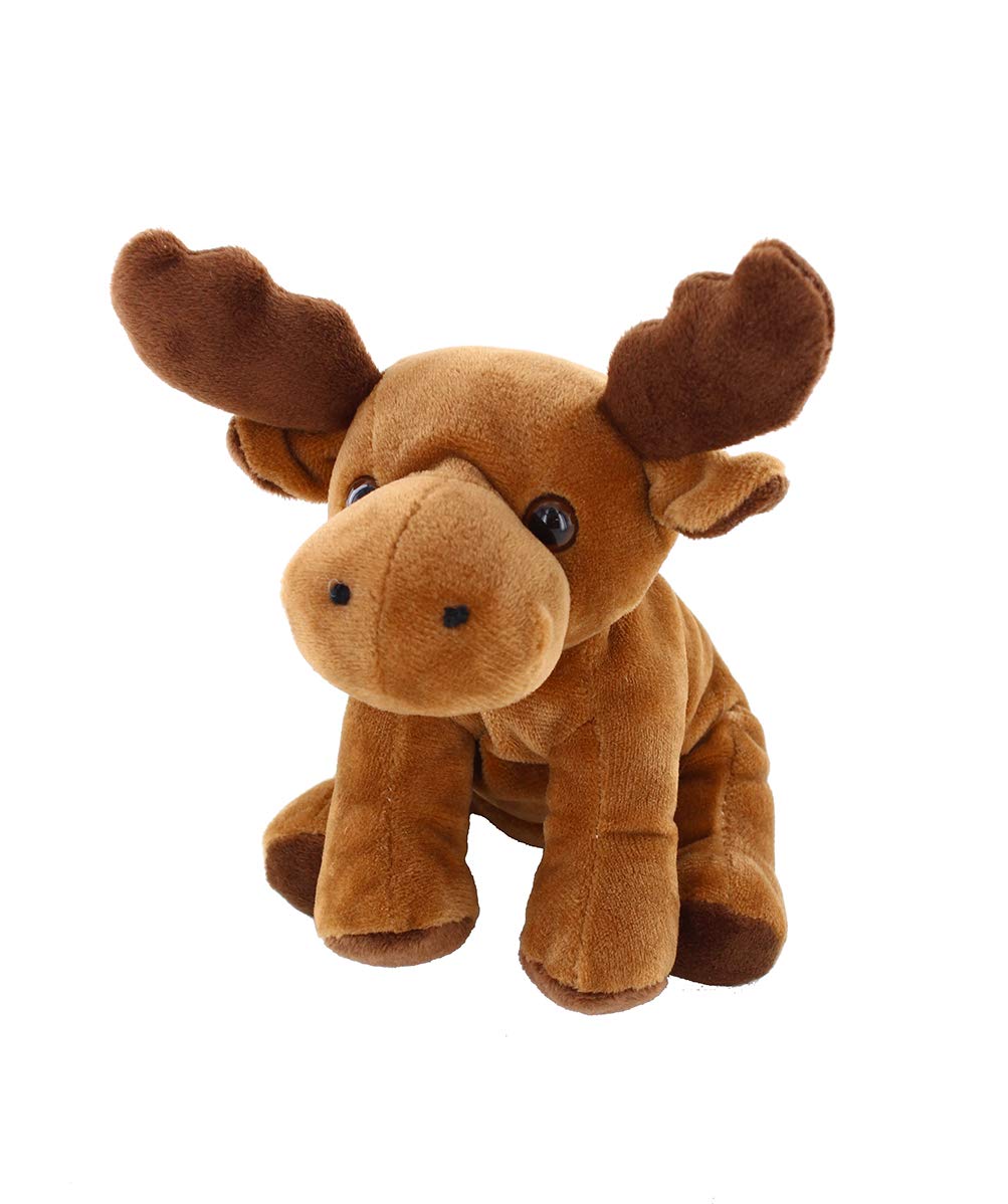 Plushland Beanie Moose Sitting 7 Stuffed Toys Plush Super Soft Winter Holiday (New Benaie Moose)