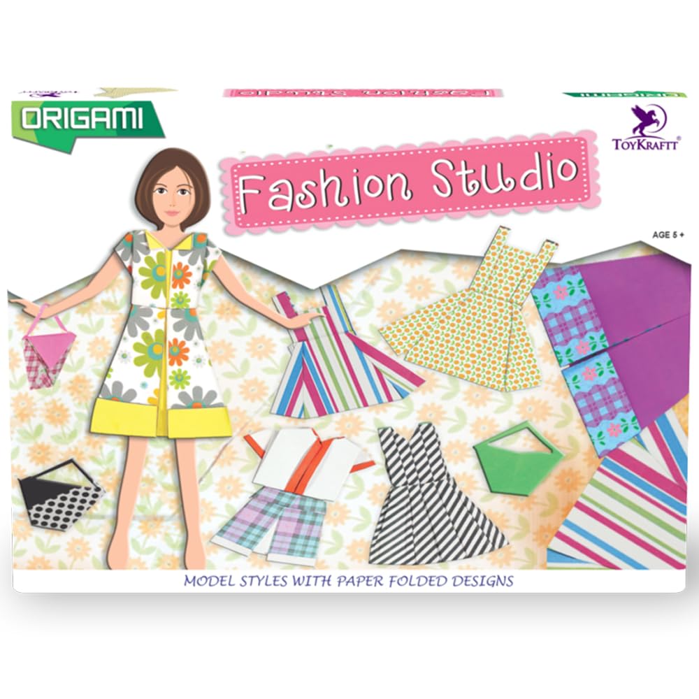 Toykraftt Origami Fashion Studio  Diy Paper Craft Kit For Girls 714 Years | Fold Colorful Dresses, Coats & Accessories | Art A