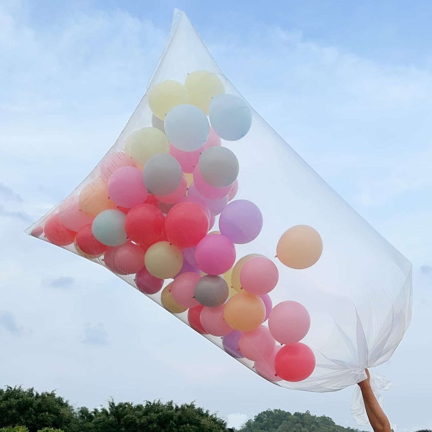 Large Balloon Bags (4 Pcs),Balloon Transport Bags Transparent Giant Storage Bags98 X 59 Inch(2Pcs) 59 X 47 Inch(2Pcs)