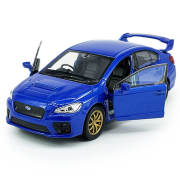 Impreza WRX STI Toy Car Racing Sports Diecast Model Car 1/36 Scale Metal Pull Back Vehicle, Doors Open, Zinc Alloy Casting, Boys