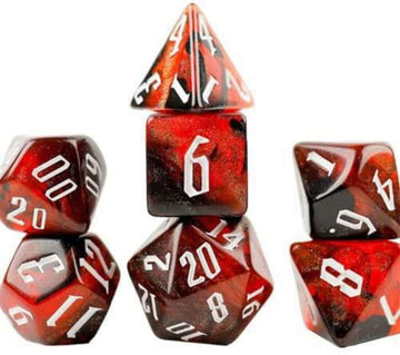 Cherry Nebula Polyhedral Dice Set