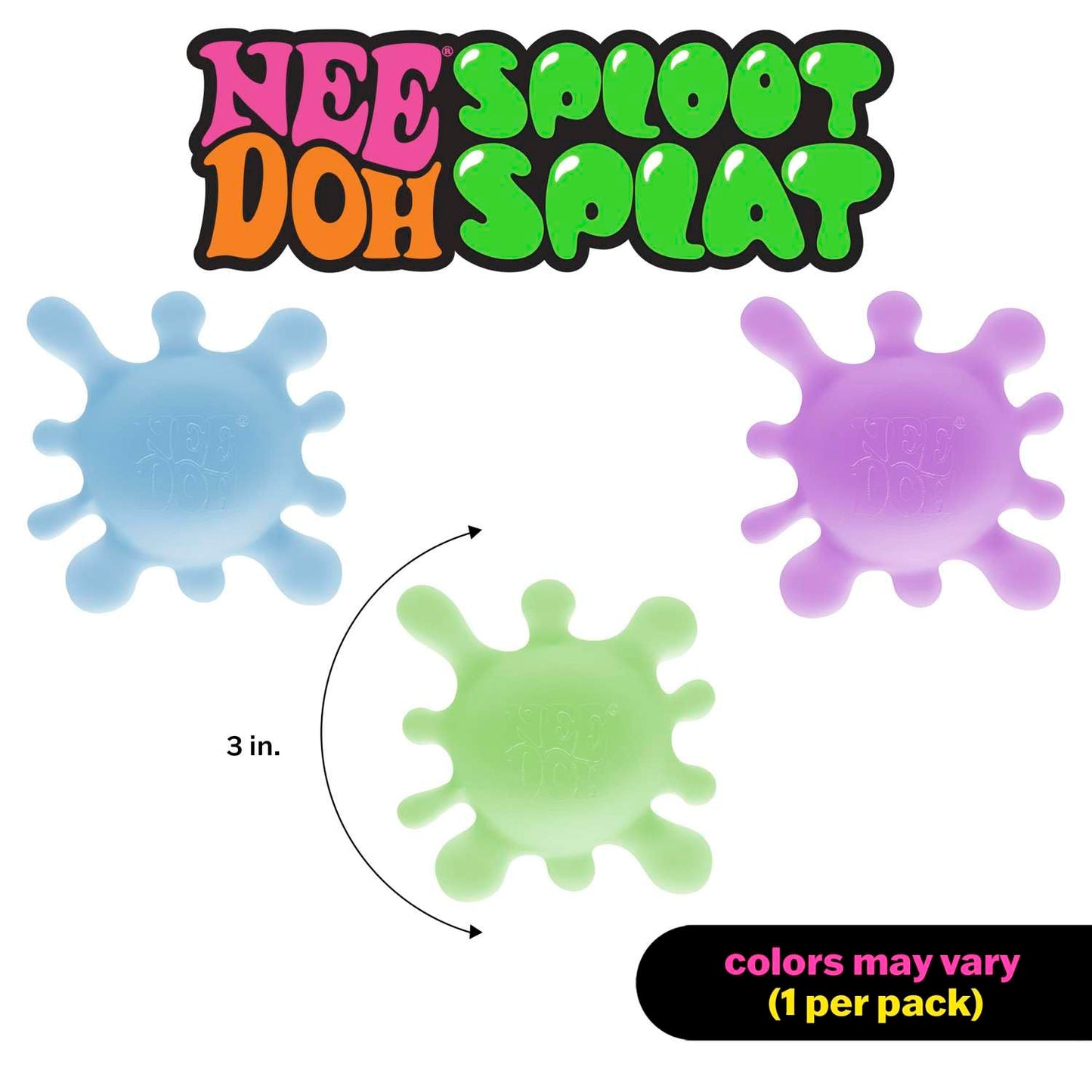 Schylling Needoh Splootsplat -The Splat That Sploots - Sensory Toy To Squish, Squeeze, And Pull - Ages 3 And Up - Color May Vary