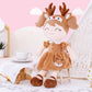 Gloveleya Plush Baby Doll Baby Girl Gift Spring Girl Elk Dolls Kids Plush Deer Toy Brown 16'