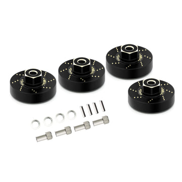 Treal Brass Extended Wheel Hubs (4P) +5Mm Axle Counter Weight 12G For Axial Scx24 Deadbolt C10 Gladiator Bronco -Black
