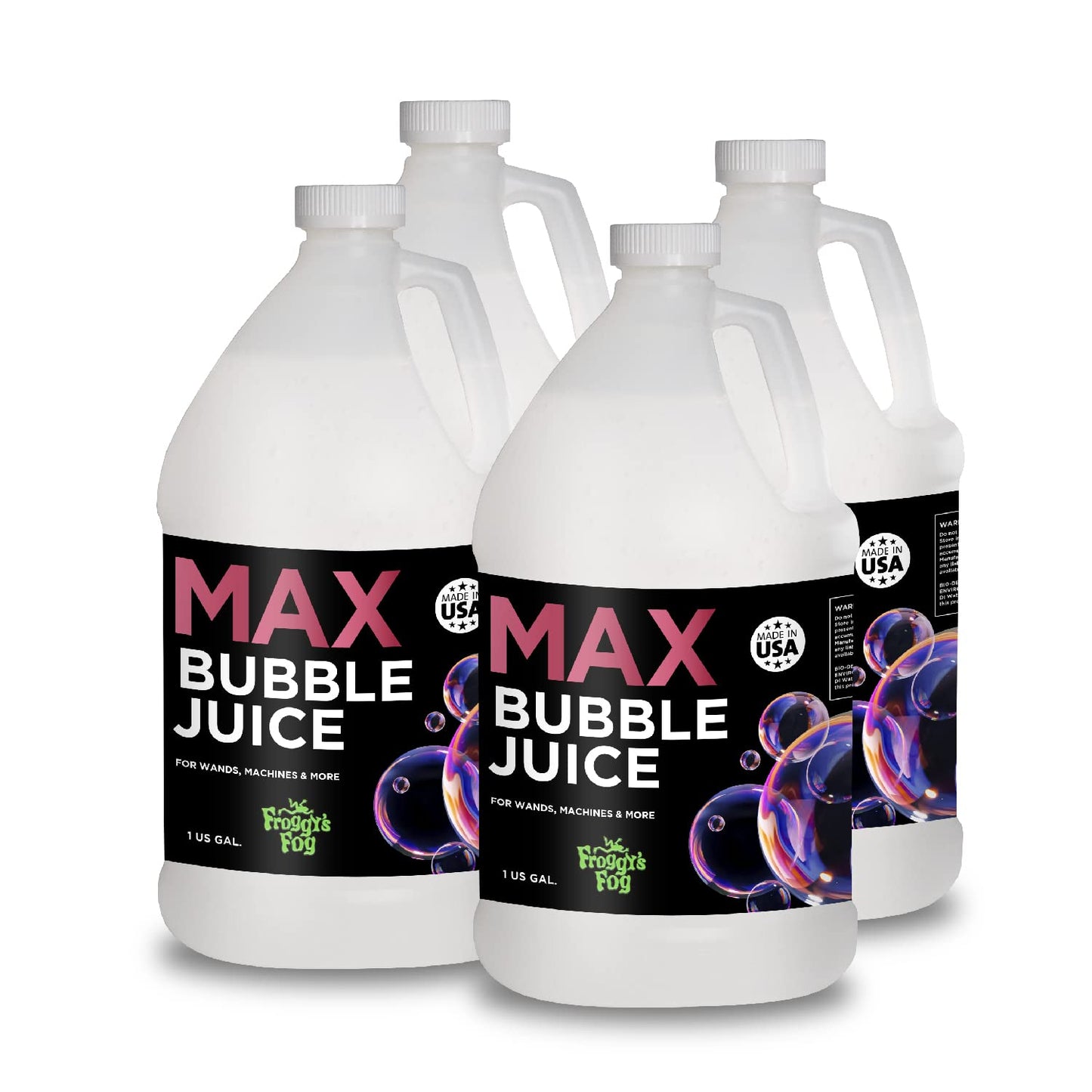Froggys Fog - 4 Gal - Max Bubble Juice Fluid - 10X The Bubbles From Standard Machines