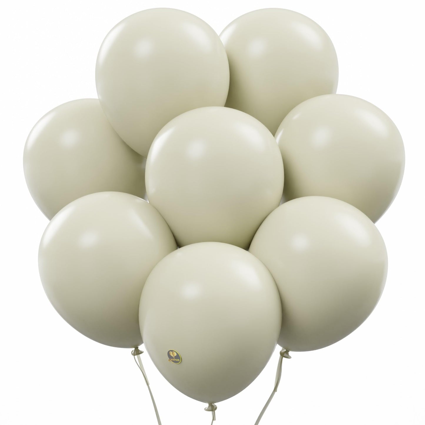 AFTERLOON Biodegradable Balloons 24 pcs Sand White 10 Inch, Matte Color Thickened Extra Strong Natural Latex Helium Float, Multi