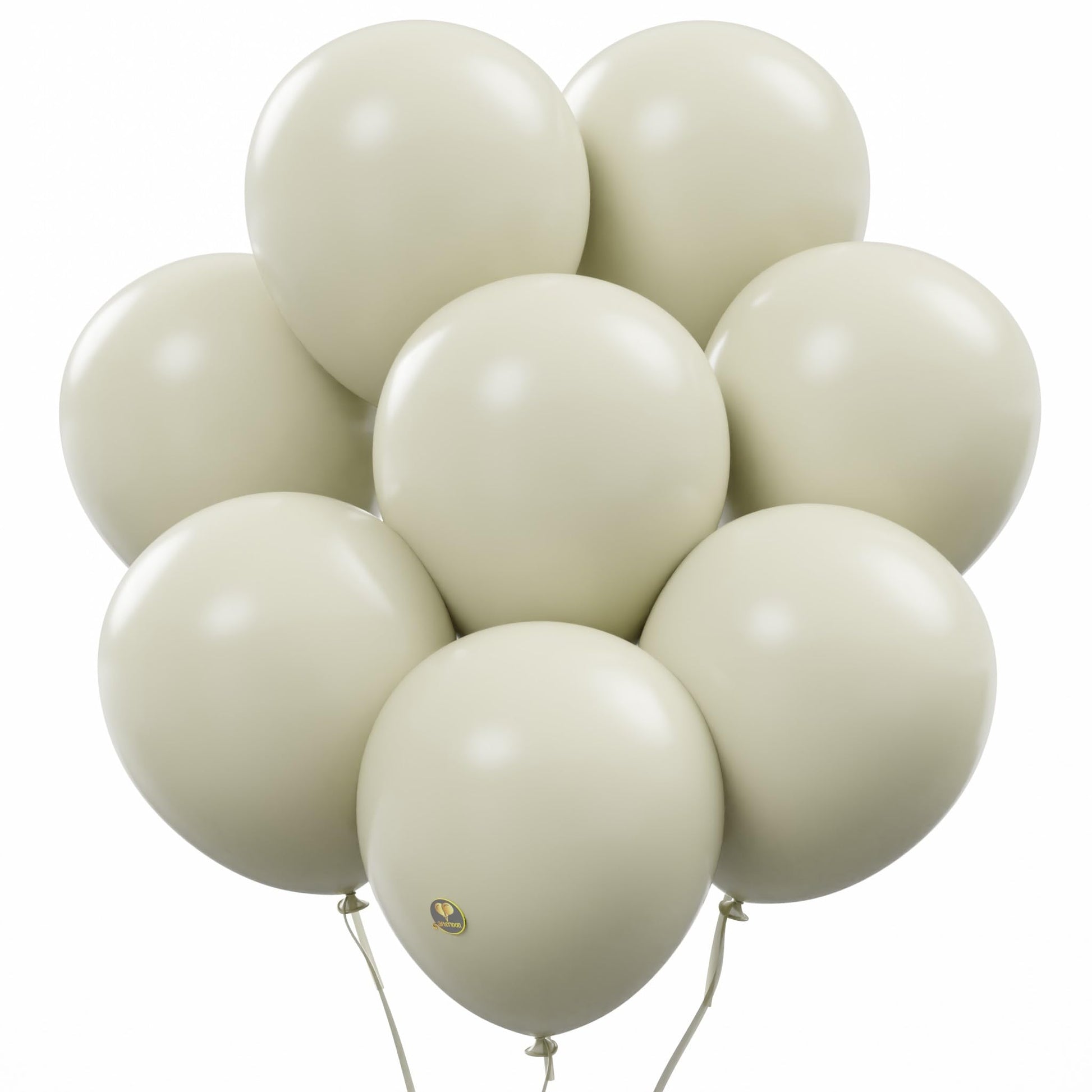 AFTERLOON Biodegradable Balloons 24 pcs Sand White 10 Inch, Matte Color Thickened Extra Strong Natural Latex Helium Float, Multi