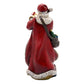 Napco Whimsical Red Santa With List And Cardinal 13.75 X 6.75 Resin Stone Decorative Figurine