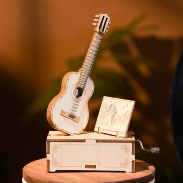 Yii Wmoc 3D Wooden Puzzles For Adults Wooden Music Box Kits Guitar Building Model Desktop Decoration Diy3D Puzzle Toys To Creati