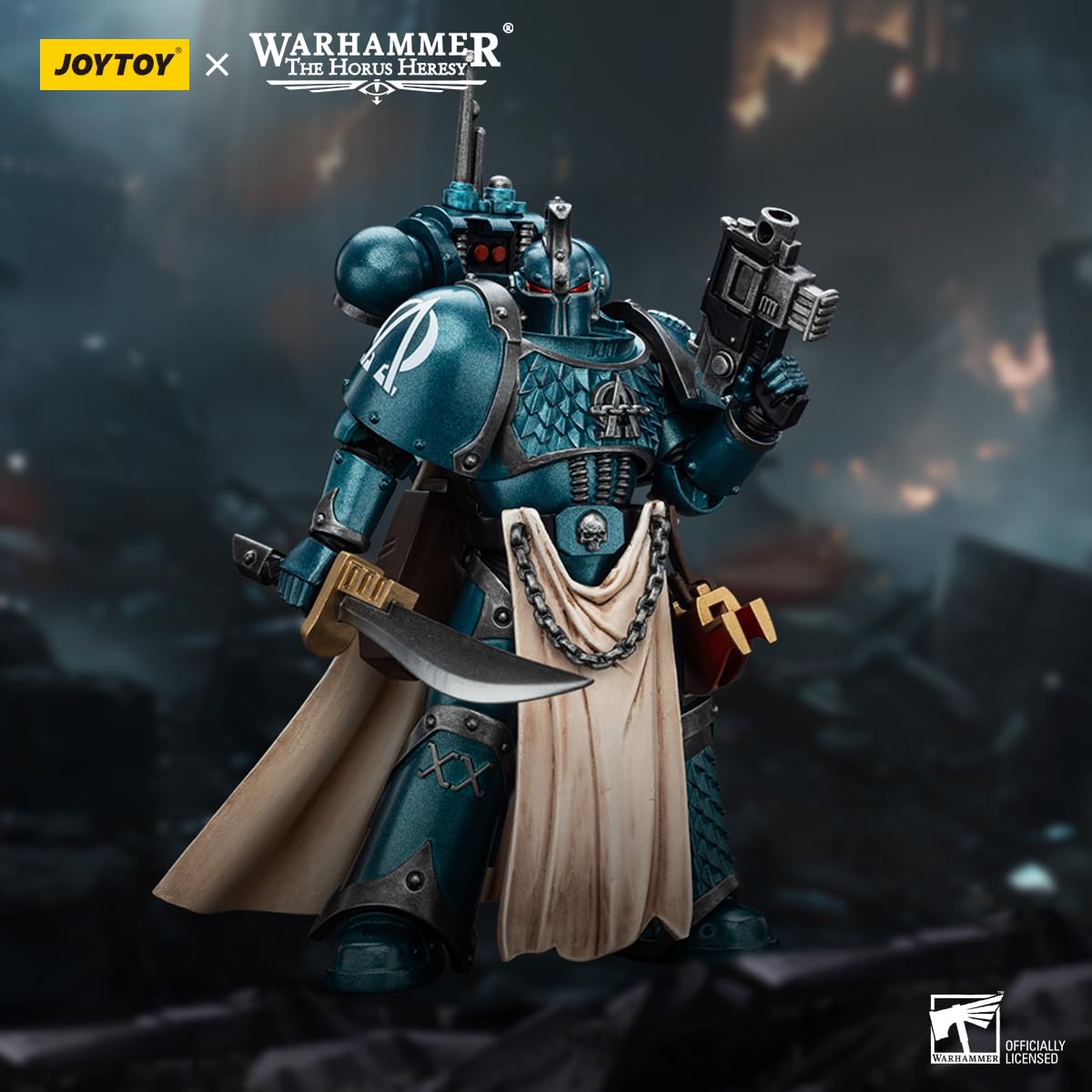 malt-inspiredISE JOYTOY 1/18 Action Figures - Warhammer The Horus Heresy Alpha Legion Legion Praetor with Power decorative replica blade - 5 Highly Posable Collectible Model Ages 15+