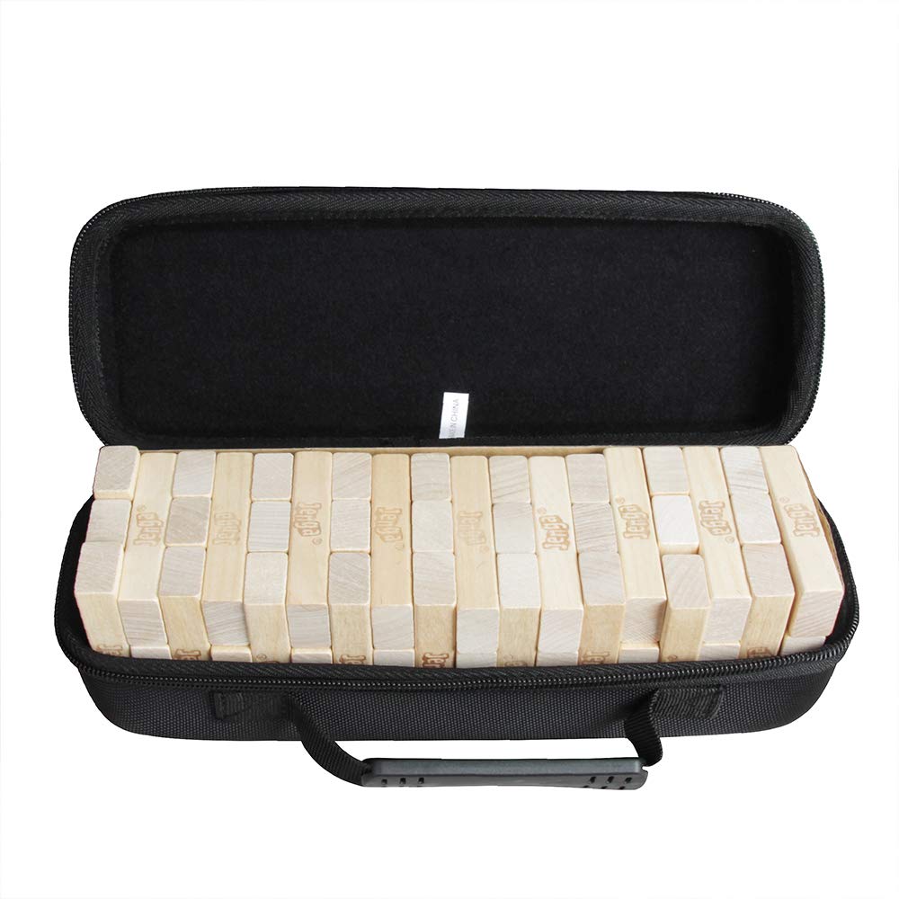 Anleo Hard Travel Case for Jenga Classic Game - Black, Durable EVA Material