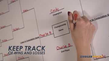 Zieglerworld 32-Team Erasable Blind Draw Tournament Bracket Chart 22x34 - White Plastic with Erasable Pen