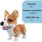 ISeeSee Mini Dog Building Blocks Pet Building Toy Bricks Micro Mini Blocks 3D Puzzle Building Blocks Set Toys Gifts for Kids or mature-themed (Corgi Dog Food 1380PCS)