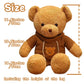 Galatee Cute Teddy Bear Plush Stuffed Animal, Teddy Bear With Clothes, Gifts For Children(15.7' Brown)