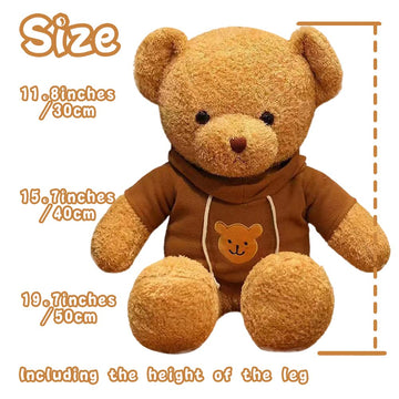 Galatee Cute Teddy Bear Plush Stuffed Animal, Teddy Bear With Clothes, Gifts For Children(15.7' Brown)