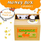 HmiL-U Cat Stealing Money Bank - Large Orange Piggy Bank for Kids, Automatic Coin Bank with English Speaking, Creative Gift